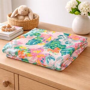 Lilly Pulitzer for PB Kids Tropical Organic Cotton Muslin Blanket 47x47